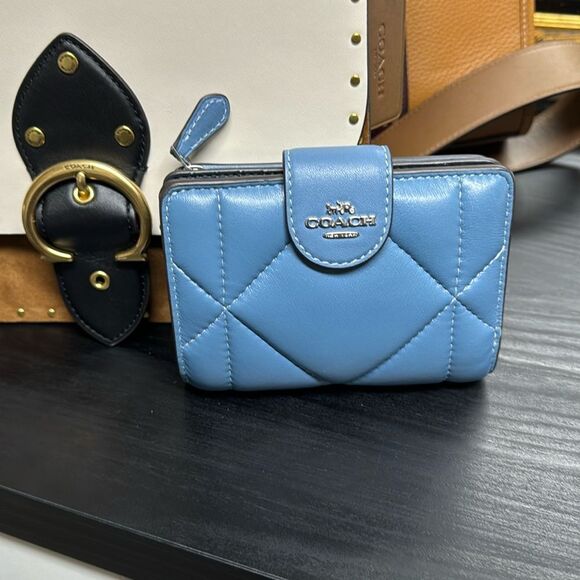 Coach | Bags | Nwt Coach Baby Blue Puffy Diamond Wallet  NWT Coach, baby blue, puffy, diamond wallet